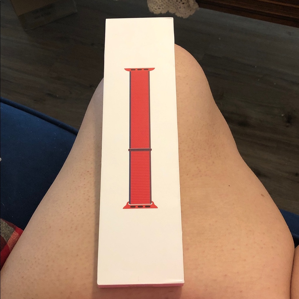 Apple Red Nylon Loop Watch Band